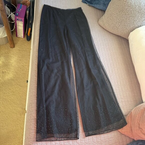 Ann Taylor Black Pants with Sequins Size: 2 - Picture 5 of 8